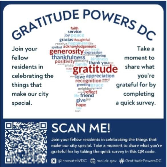 Poster advertising the gratitude survey.